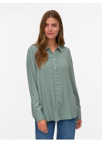 V&eacute;ro Moda Langarmbluse VERO MODA "VMALICE LS SHIRT WVN GA NOOS", Damen, Gr. S (36), wei&szlig; (laurel wreath stripes:selma hellwei&szlig;), Web, Obermaterial: 100% Viskose, gestreift, normal, Manschette, Blusen Langarmbluse