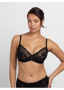 B&uuml;gel-BH Dorina "Perfect Lace", Damen, Gr. 70, Cup D, schwarz, Obermaterial: 90% Nylon, 10% Elasthan, BHs B&uuml;gel-BH, transparent, mit Spitze, mit B&uuml;gel, Cups leicht gepolstert