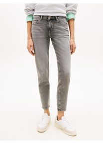 Slim-fit-Jeans Tommy Jeans "MR SLIM", Damen, Gr. 27, L&auml;nge 28, denim grau, Denim/Jeans, Obermaterial: 99% Baumwolle, 1% Elasthan, unifarben, slim fit lang, Jeans Slim-fit-Jeans, Mid Rise, 5-Pocket-Style