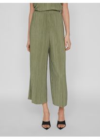 Schlupfhose Vila "VIPLISA HW CULOTTE PANTS - NOOS", Damen, Gr. XS (34), N-Gr, gr&uuml;n (oil gr&uuml;n), Web, Obermaterial: 65% Polyester, 35% Viskose, unifarben, regular fit wadenlang, Hosen Schlupfhose, Sommerhose, plissierte Optik