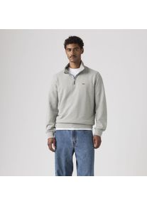Levi's Sweatshirt LEVI'S "ORIGINAL HM 1/4 ZIP", Herren, Gr. M, mid tone grau heather, Sweatware, Obermaterial: 100% Baumwolle, bestickt, unifarben, regular fit h&uuml;ftlang, Rundhals, Flachstrickb&uuml;ndchen, Sweatshirts Sweatshirt, mit Troyer-Kragen und Logo-Stickerei