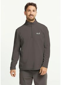 Stehkragenpullover Jack Wolfskin "TAUNUS 100 HZ M", Herren, Gr. M (50), flint, Obermaterial: 100% POLYESTER, Pullover Stehkragenpullover