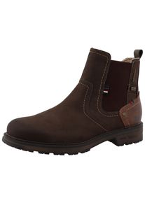 Chelseaboots Mustang Shoes "Marian", Herren, Gr. 45, mokka, Elastischer Einsatz, Lederimitat, Schuhe Chelseaboots, Stiefelette, Boots mit Warmfutter