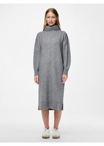 Strickkleid Pieces "PCMALOU LS ROLLNECK KNIT DRESS NOOS BC", Damen, Gr. L (40), N-Gr, grau (medium grau melange), Strick, Obermaterial: 65% Polyester, 17% Polyacryl, 10% Nylon, 5% Wolle, 3% Elasthan, meliert, unifarben, regular fit wadenlang, Rippstrickb&uuml;ndchen, Kleider Strickkleid