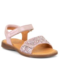 Sandale froddo "Lore Sparkle", M&auml;dchen, Gr. 27, pink (pink shine), Leder, Glitzer, gl&auml;nzend, festlich, Schuhe Sandale, Sommerschuh, Klettschuh, Sandalette, mit zwei Klettverschl&uuml;sse