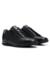 Sneaker BOSS "Sneaker Saturn Lowp lux4 A N", Herren, Gr. 45, schwarz, Obermaterial: 100% Rindsleder Leather cow. Futter: 48% Viskose CV. 48% Polyester PES. 4% Polyurethan PU. 80% Gummi rubber. 20% EVA EVA., Schuhe Sneaker
