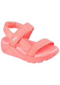Sandale Skechers "UNO LITE SANDAL-SUNNY STAND", M&auml;dchen, Gr. 34, orange (koralle), Textil, unifarben, Schuhe Sandale, Sommerschuh mit Plateausohle, Gr&ouml;&szlig;enschablone zum Download