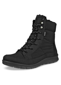 Winterboots Ecco "BABETT BOOT", Damen, Gr. 37, schwarz, Nubukleder, unifarben, Schuhe Winterboots, Schn&uuml;rboots, Stiefelette mit wasserdichter GORE TEX-Membran