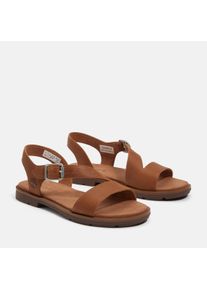 Sandale Timberland "CALISTA BAY BACKSTRAP SANDAL", Damen, Gr. 38, grau (rst full gra), Leder, Schuhe Sandale, aus Leder