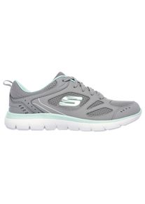 Sneaker Skechers "SUMMITS-SUITED", Damen, Gr. 36, grau, mintfarben, Leder, Mesh, Schuhe Sneaker, Freizeitschuh, Trainingsschuh, Schn&uuml;rschuh mit weicher Polsterung