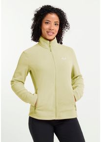 Fleecejacke Jack Wolfskin "TAUNUS 100 FZ W", Damen, Gr. L (42/44), daisy, Obermaterial: 100% POLYESTER. Futter: 100% POLYESTER, Jacken Fleecejacke