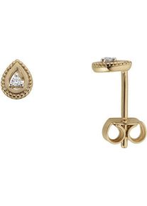 Paar Ohrstecker Firetti "Schmuck Geschenk Gold 333 Ohrschmuck Ohrringe Tropfen bicolor", gold (gelbgoldfarben, wei&szlig;goldfarben), Ohrringe, Damen, 0,02 P2 = erkennbare Einschl&uuml;sse, Diamanten Gelbgold 333, Diamanten, Gelbgold 333, Paar Ohrstecker, mit Brillanten