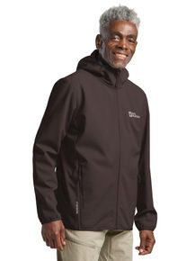 Softshelljacke Jack Wolfskin "BORNBERG HOODY M", Herren, Gr. M (50), peat, Obermaterial: 100% Polyester, Jacken Softshelljacke