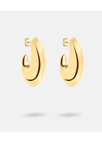 Paar Creolen Liebeskind Berlin "Schmuck Geschenk Edelstahl Ohrringe Organics", gelbgoldfarben, Ohrringe, Damen, Edelstahl, Paar Creolen