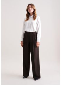 Stoffhose Seidensticker, Damen, Gr. 48, Normalgr&ouml;&szlig;en, braun, 52% Wolle, 44% Polyester, 4% Elasthan, unifarben, Hosen Stoffhose