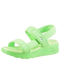 Sandale Skechers "UNO LITE SANDAL-SUNNY STAND", M&auml;dchen, Gr. 33, gr&uuml;n (mintgr&uuml;n), Textil, unifarben, Schuhe Sandale, Sommerschuh mit Plateausohle, Gr&ouml;&szlig;enschablone zum Download