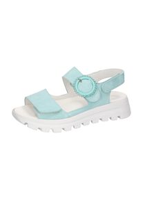 Waldl&auml;ufer Plateausandale WALDL&Auml;UFER "H-NELE", Damen, Gr. 6 (39), blau (hellblau), Veloursleder, unifarben, Schuhe Plateausandale, Sommerschuh, Sandalette, Klettschuh in Komfortweite H (= sehr weit)