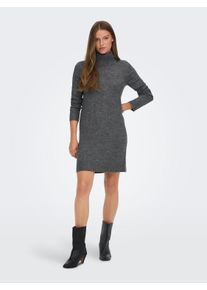 Jacqueline de Yong Strickkleid JDY "JDYELANORA L/S COWLNECK DRESS KNT NOOS", Damen, Gr. M, N-Gr, grau (dunkelgrau melange), Feinstrick, Obermaterial: 76% Polyacryl, 21% Polyester, 3% Elasthan, meliert, unifarben, regular fit, Kleider Strickkleid