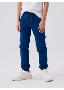 Jogginghose name it "NKMSWEAT f&uuml;r Jungen mit verstellbarem Bund und Kordelzug", Jungen, Gr. 152, N-Gr, blau (set sail), Sweatware, Obermaterial: 80% Baumwolle, 20% Polyester, unifarben, regular fit kn&ouml;chellang, Hosen Jogginghose, unifarben, casual, regular fit, Baumwollmix, Rundhals