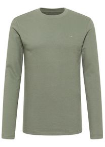 Langarmshirt Mustang "Herren Style Asheville", Herren, Gr. L, khaki, Jersey, 100% Baumwolle, Rundhals, Shirts Langarmshirt