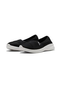 Sneaker Puma "ADELINA 2", Damen, Gr. 38, schwarz-wei&szlig; (Puma schwarz, Puma wei&szlig;), Textil, Schuhe Sneaker, mit minimalistischer Silhouette, flexibles Obermaterial aus Textil