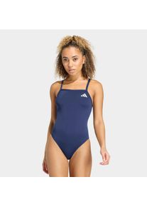 Badeanzug adidas Performance "MIT D&Uuml;NNEN TR&Auml;GERN UND V-F&Ouml;RMIGEM R&Uuml;CKENDESIGN", Damen, Gr. 38, N-Gr, team navy blau 2, Obermaterial: 100% Polyester, Badeanz&uuml;ge Badeanzug