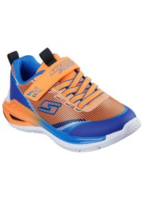 Sneaker Skechers "TRI-NAMICS 2.0", Jungen, Gr. 31, orange (orange, blau), Lederimitat, Textil, kontrastfarbene Details, Schuhe Sneaker, Klettschuh mit Gummizug, Gr&ouml;&szlig;enschablone zum Download
