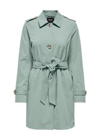 Trenchcoat Only "ONLDISA LIFE SB TRENCHCOAT CC OTW", Damen, Gr. XS, jadeite, Web, Obermaterial: 100% Polyester, unifarben, Po-bedeckend, V-Ausschnitt, M&auml;ntel Trenchcoat, klassischer Schnitt