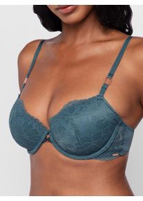B&uuml;gel-BH Dorina "Jemma", Damen, Gr. 95, Cup C, gr&uuml;n, Obermaterial: 58% Polyamid, 34% Polyester, 8% Elasthan, BHs B&uuml;gel-BH, Spitze, feminin, schmale Tr&auml;ger, leicht gepolstert, vorgeformte Cups