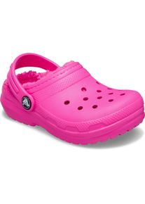 Clog Crocs "Classic Lined Clog", M&auml;dchen, Gr. 24, pink crush, Croslite&trade;, Basic, Schuhe Clog, Kindergartenschuh, Hausschuh mit kuscheligem Futter