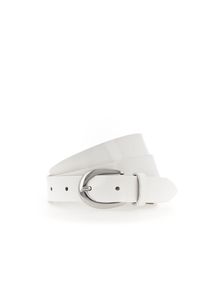 Lederg&uuml;rtel Tamaris, Damen, Gr. 95, wei&szlig;, Materialmix, unifarben, G&uuml;rtel Lederg&uuml;rtel, weiches Lack-Rindleder mit hochgl&auml;nzendem Finish