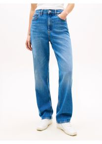 Straight-Jeans Tommy Jeans "LAYLA HR SLIM STR", Damen, Gr. 26, L&auml;nge 30, denim medium, Denim/Jeans, Obermaterial: 99% Baumwolle, 1% Elasthan, unifarben, slim fit lang, Jeans Straight-Jeans, High Waist, Baumwoll-Qualit&auml;t