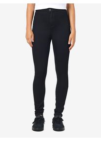 High-waist-Jeans Noisy may "NMELLA SUPER HW JEANS GU304 NOOS", Damen, Gr. XL (42), L&auml;nge 30, schwarz, Denim/Jeans, Obermaterial: 70% Baumwolle, 28% Polyester, 2% Elasthan, unifarben, slim fit, Jeans High-waist-Jeans