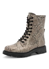 Schn&uuml;rstiefelette Tamaris, Damen, Gr. 36, beige (beige snake), Textil, Reptilienpr&auml;gung, Schuhe Schn&uuml;rstiefelette, Blockabsatz, Schn&uuml;rboots mit trendiger Pr&auml;gung