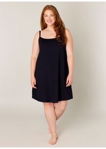 Tr&auml;gerkleid Base Level Curvy "Alissa", Damen, Gr. 58 (60), N-Gr, blau (navy dunkelblau), Jersey, Obermaterial: 94% Viskose, 6% Elasthan, unifarben, Basic, figurumspielend knielang, Rundhals, Kleider Tr&auml;gerkleid, Verstellbare Tr&auml;ger