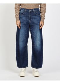 5-Pocket-Jeans Gang "94SARINA", Damen, Gr. 27, N-Gr, midblau waterlines, Denim/Jeans, Obermaterial: 100% Baumwolle, Ballonform kn&ouml;chelfrei, Jeans 5-Pocket-Jeans, mit Abn&auml;hern an Knie und Saum