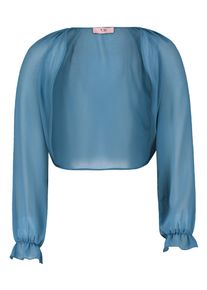 Bolerojacke Vera Mont "Bolero-Jacke mit gekr&auml;useltem Ausschnitt", Damen, Gr. 38, blau (shiny blaustone), Obermaterial: 100% Polyester PES., Jacken Bolerojacke