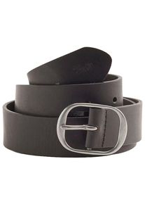 Levi's Lederg&uuml;rtel LEVI'S, Damen, Gr. 85, caviar, Web, B&uuml;ffelleder, unifarben, G&uuml;rtel Lederg&uuml;rtel, mit Logopr&auml;gung