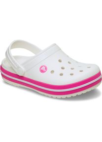 Clog Crocs "Crocband Clog", M&auml;dchen, Gr. 27, wei&szlig;, pink, Croslite&trade;, kontrastfarbene Details, Schuhe Clog, Sandale, Sommerschuh, Badeschuh mit L&uuml;ftungs&ouml;ffnungen
