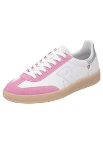 Sneaker RIEKER SPORT "San Diego Swing2GO", Damen, Gr. 37, pink (wei&szlig;, pink), Leder, Veloursleder, Schuhe Sneaker, Retro-Sneaker, Freizeitschuh, Halbschuh mit herausnehmbarem Fu&szlig;bett