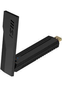 MSI USB-Adapter "BE6500 WiFi 7", schwarz, B:11,1cm H:2cm T:3,3cm, Adapter, USB-Adapter