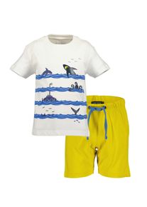 Shirt & Shorts Blue Seven, Jungen, Gr. 128, sanftes wei&szlig;, Jersey, Obermaterial: 100% Baumwolle, bedruckt, KOB Set-Artikel Shirt & Shorts