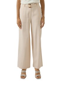 Stoffhose s.Oliver BLACK LABEL, Herren, Gr. 34, N-Gr, vanilla, Web, Obermaterial: 94% Viskose, 6% Polyester, unifarben, normal lang, Hosen Stoffhose, mit Bindeg&uuml;rtel und weitem Bein