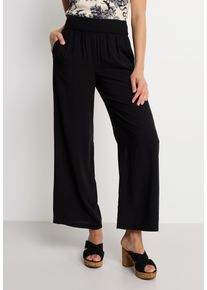 Palazzohose Lascana, Damen, Gr. 36, N-Gr, blau (schwarz), Web, Obermaterial: 100% Viskose, unifarben, figurumspielend lang, Hosen Palazzohose, aus Webware, Schlupfhose, leichte Sommerhose