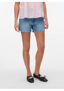 V&eacute;ro Moda Jeansshorts VERO MODA "VMTESS MR SHORT DNM SHORTS MIX GA NOOS", Damen, Gr. M (38), N-Gr, blau (medium blau denim detail:ra3013), Denim/Jeans, Obermaterial: 99% Baumwolle, 1% Elasthan, kurz, Jeans Jeansshorts, Baumwollmischung, regular fit