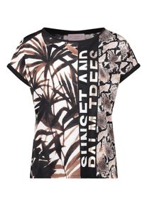 Print-Shirt Betty Barclay "Printshirt mit &Auml;rmelaufschlag", Damen, Gr. 48, bunt (wei&szlig;, braun), Obermaterial: 50% Baumwolle CO. 50% Modal CMD., Shirts Print-Shirt