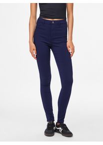 Jeggings Pieces "PCHIGHSKIN WEAR JEGGINGS", Damen, Gr. L (40), N-Gr, blau (maritime blau), Web, Obermaterial: 77% Viskose, 20% Nylon, 3% Elasthan, unifarben, slim fit lang, Hosen Jeggings, Viskosemischung, skinny fit