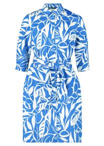 Hemdblusenkleid Betty Barclay "Hemdblusenkleid mit Knopfleiste", Damen, Gr. 36, EURO, blau (blau, wei&szlig;), 100% Baumwolle CO., Kleider Hemdblusenkleid