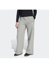 Sporthose adidas originals "WEITES BEIN", Damen, Gr. 140, N-Gr, medium grau heather, wei&szlig;,, Obermaterial: 70% Baumwolle, 30% Polyester, Hosen Sporthose, f&uuml;r Kinder und Teens, lockerer Schnitt, mit Kordelverschluss