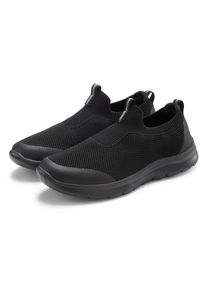 Sneaker John Devin "Slipper, Freizeitschuh, Textilschuhe, Stoffschuhe, Turnschuh", Herren, Gr. 44, schwarz, Obermaterial: 80% Textilmaterial, 20% Lederimitat. Decksohle: 100% Textilmaterial. Futter: 100% Textilmaterial. Laufsohle: 100% Synthetik, Mesh, unifarben, Basic, Schuhe Sneaker, Slip-On-Sneaker mit ultraleichter Sohle Unisex VEGAN, Topseller